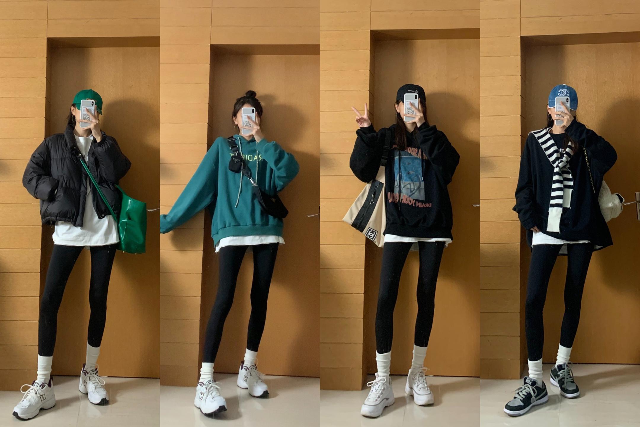 奶黄色短羽绒服穿什么裤子好看,运动羽绒服下面搭配什么裤子时尚