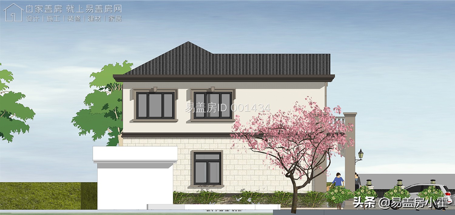 农村自建房2层欧式别墅设计,面宽10米欧式风格二层小别墅