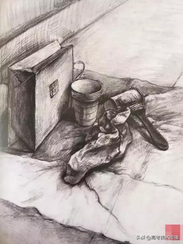 西安美院静物素描高分卷,西安美院素描半身像高分卷