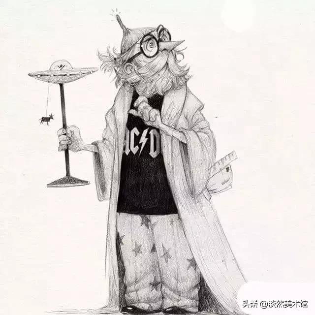素描画原来可以这么美,素描风插画