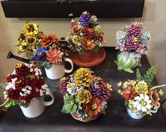 关于神奇的大自然的手工制作,100种松塔手工制作欣赏