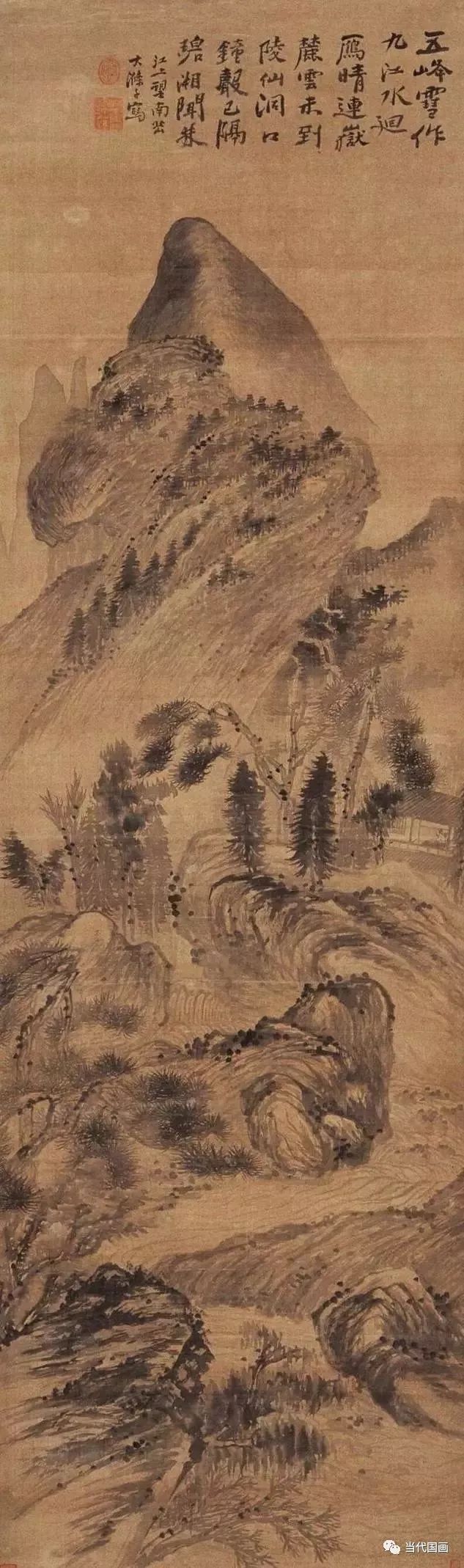 石涛山水画精品作品,石涛山水画高清大图临本