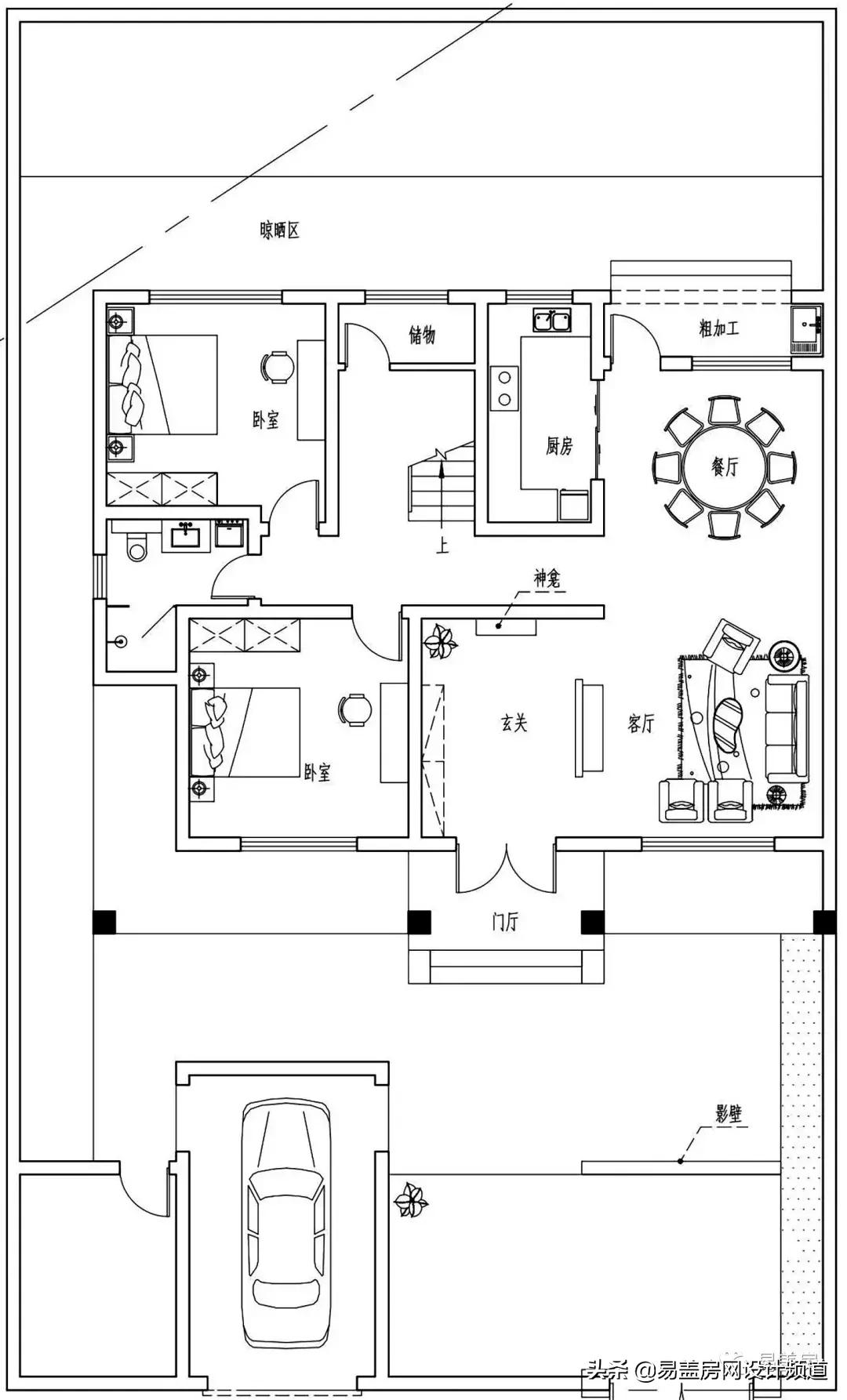 新中式别墅农村车库,武汉农村别墅设计及建造