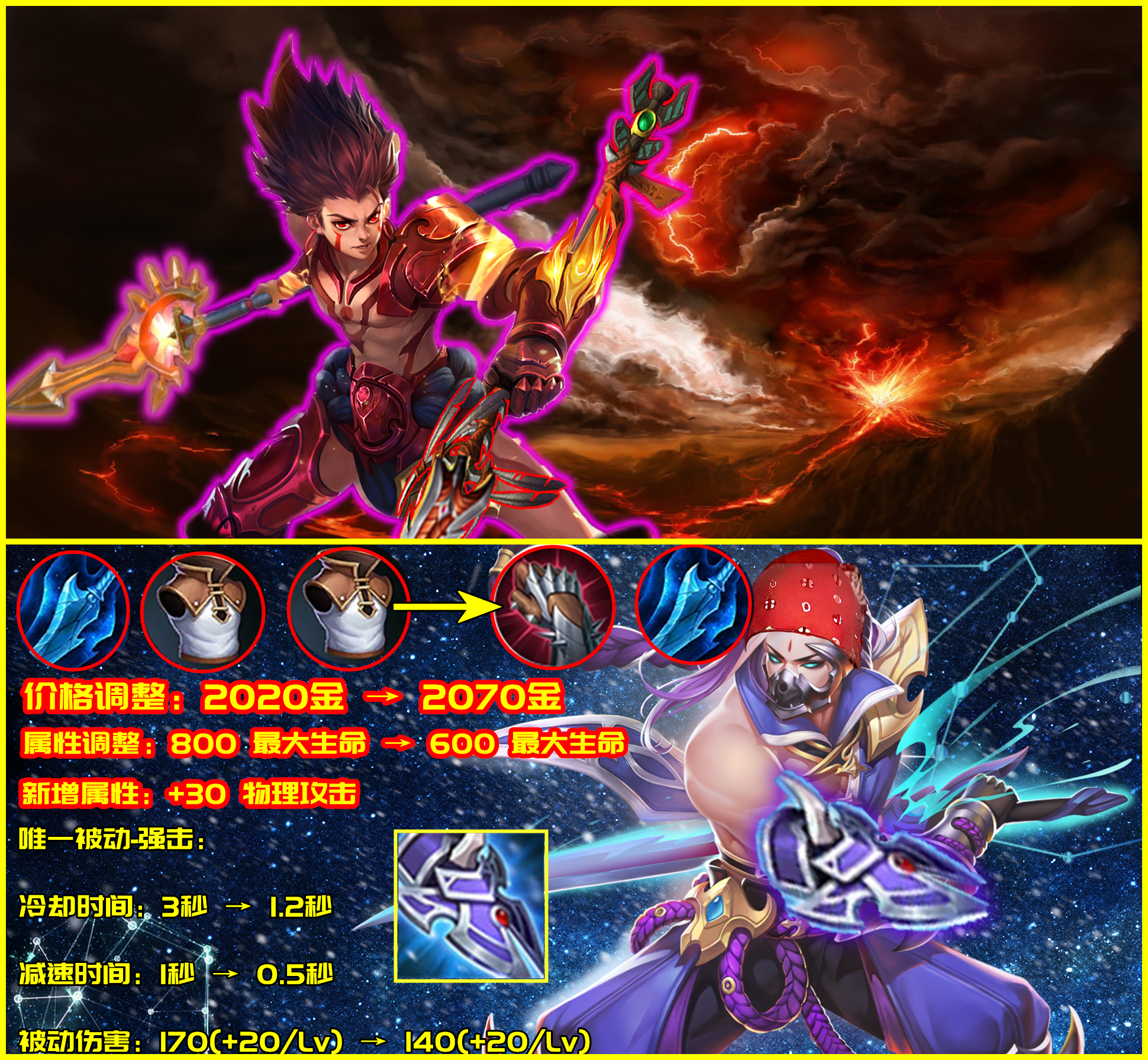 国服哪吒铭文和出装冰痕,哪吒削弱冰痕