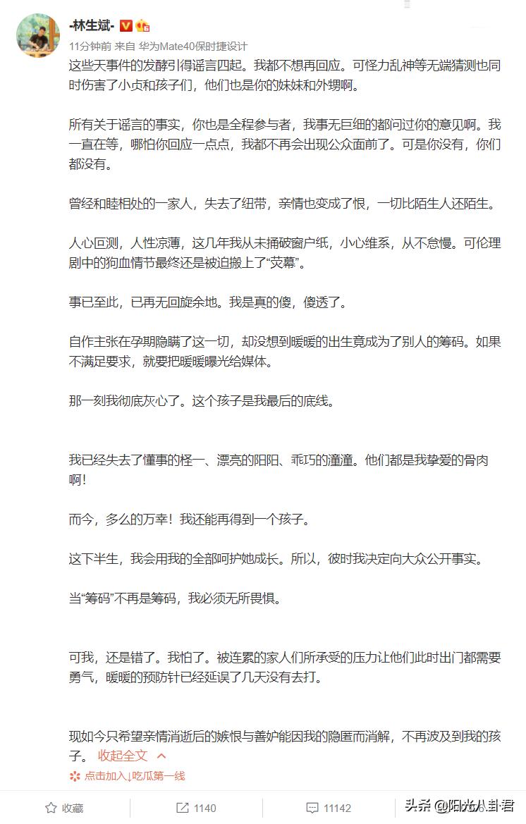 林生斌撤回起诉,林生斌回应几个孩子