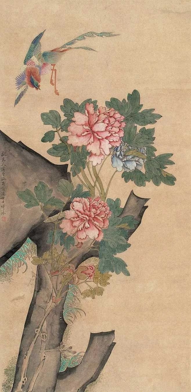 恽冰清花鸟画,吴冰花鸟画精品欣赏