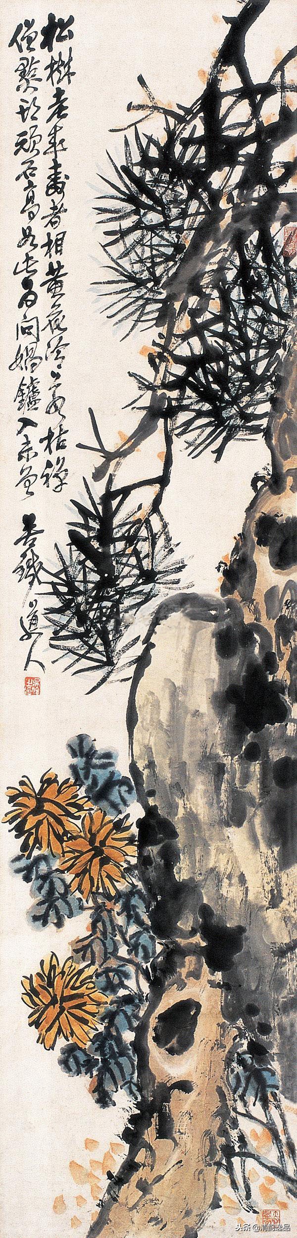 一代宗师吴昌硕作品欣赏,吴昌硕花鸟技法讲解