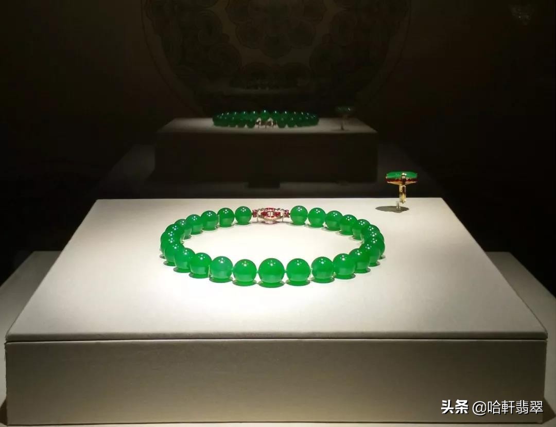 过亿的老翡翠珠链,翡翠珠链12毫米108颗