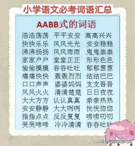 小学生语文分类词语,语文词语分类大汇总