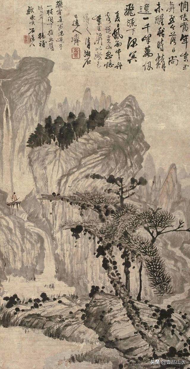 石涛山水画高清大全,石涛小写意山水画小品图片