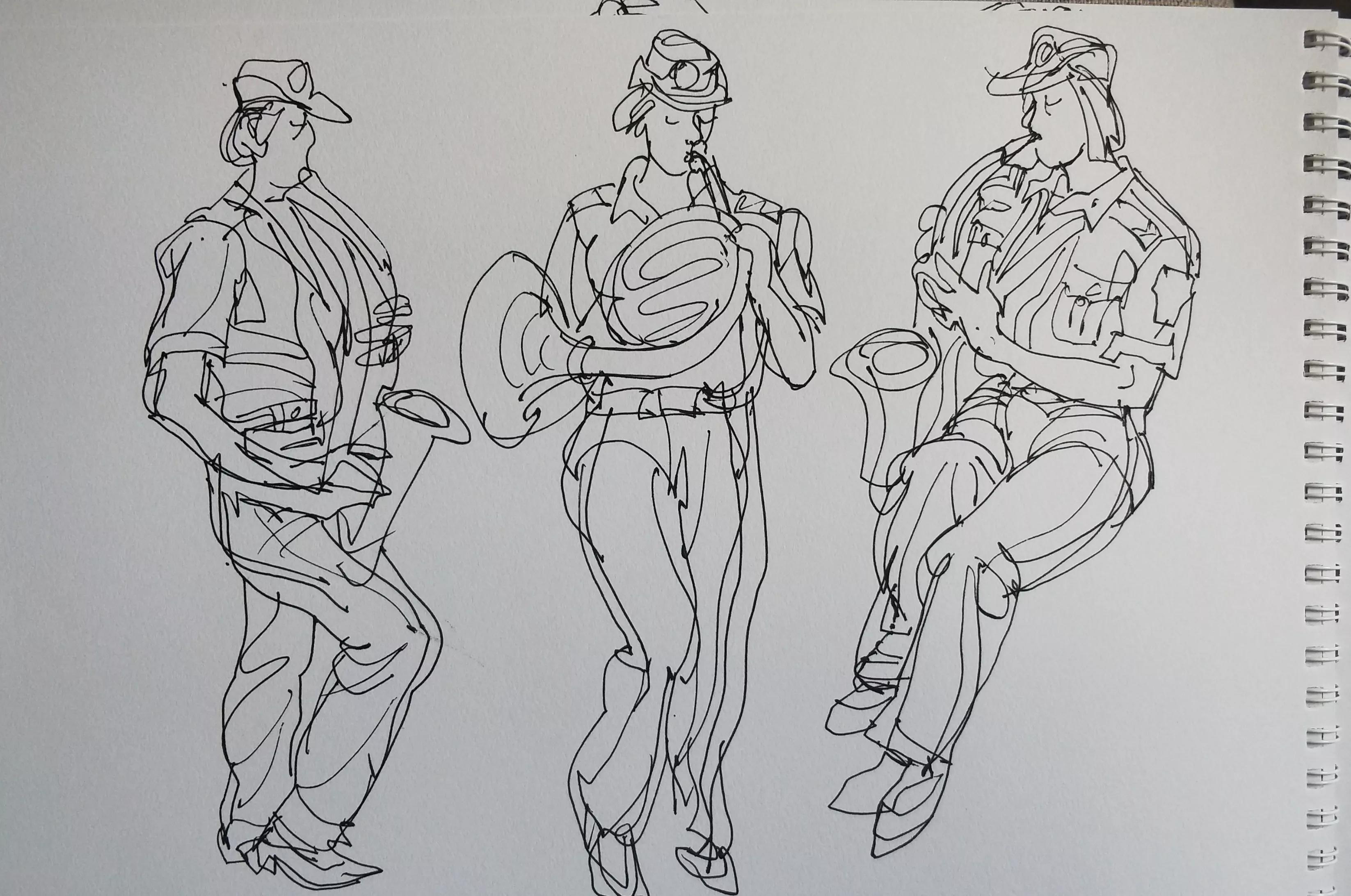 吴建科人物画欣赏,画兵人速写