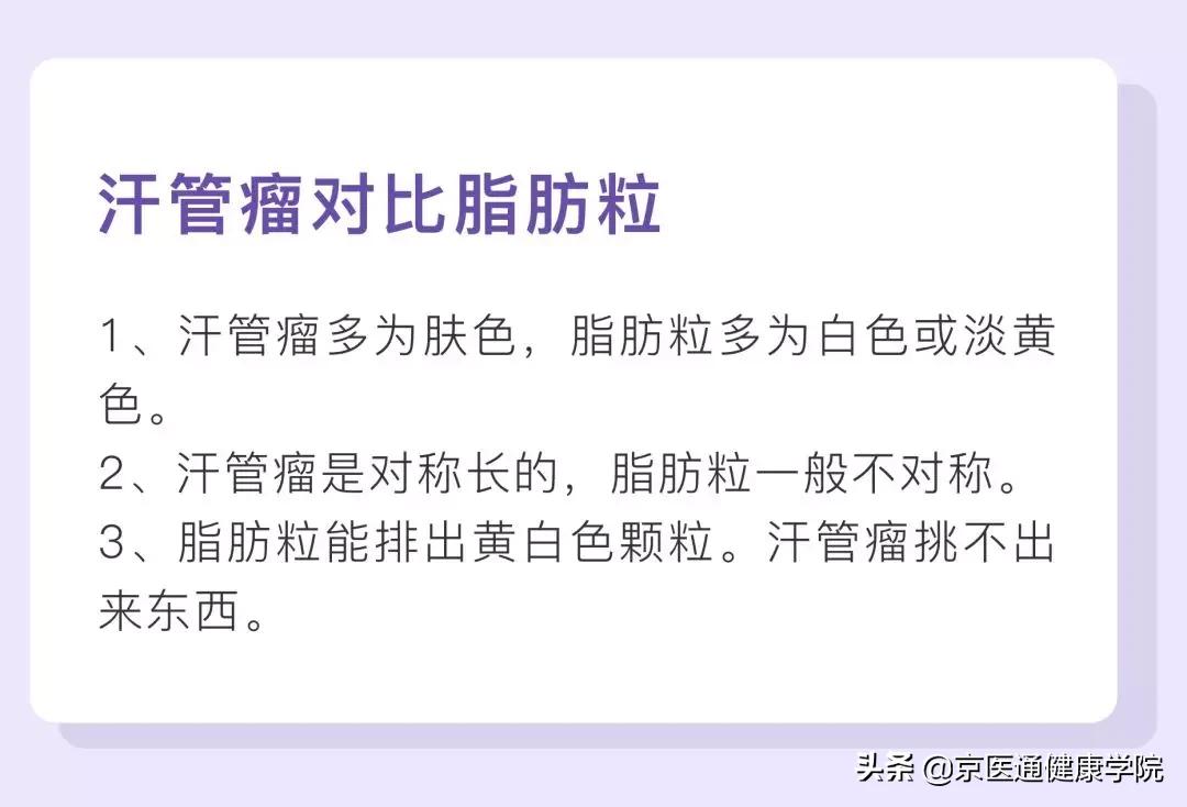 粟丘疹汗管瘤扁平疣区别,粟丘疹和汗管瘤区别