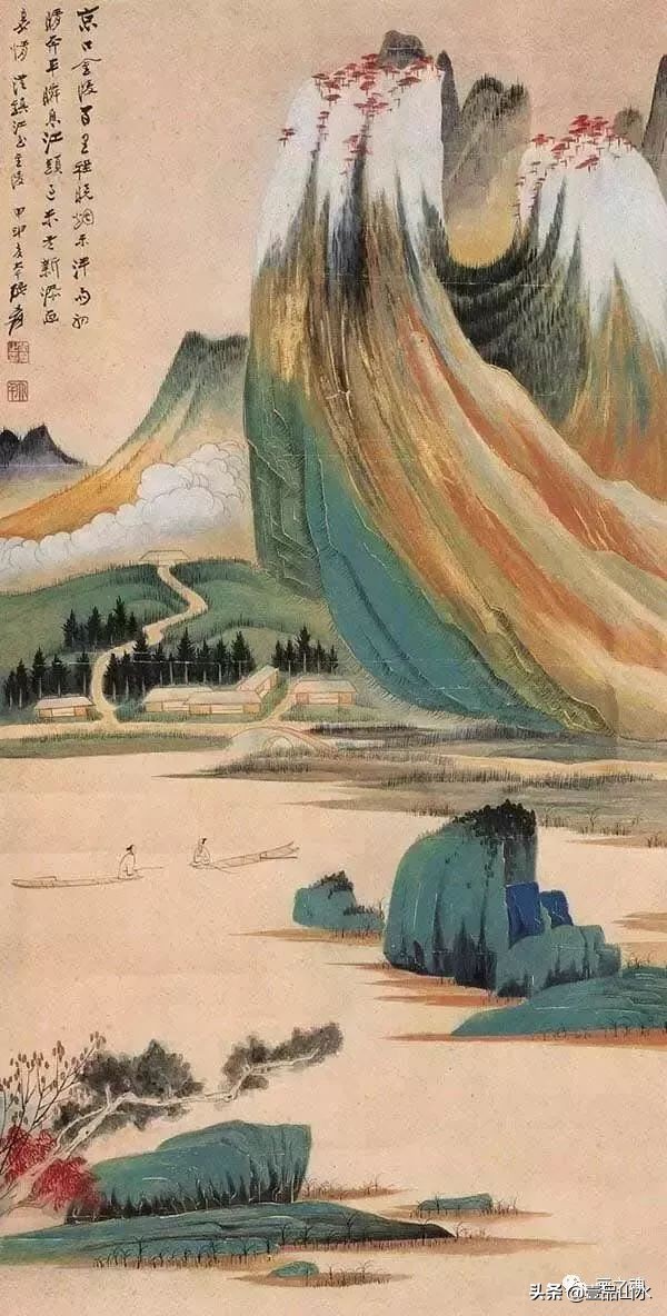历代名家青绿山水画作品,历代青山绿水经典国画精品欣赏