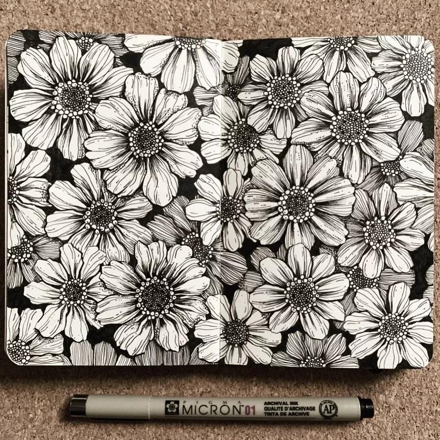 一看就懂的针管简笔画,针管笔入门手绘1000例临摹图