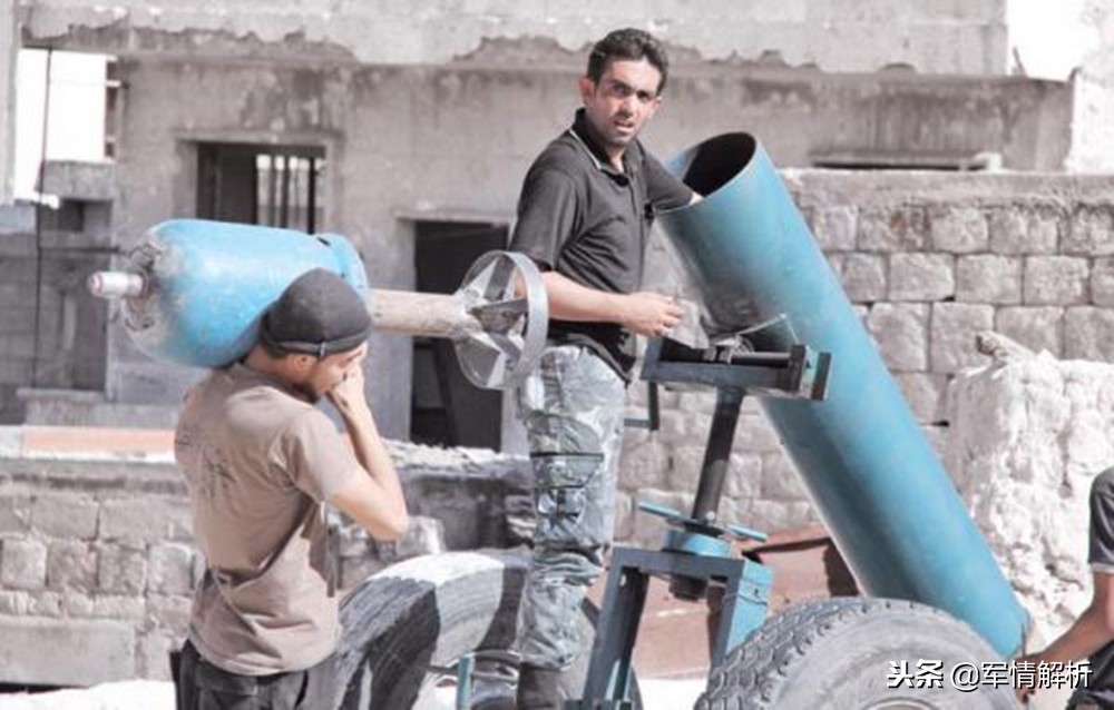 叙利亚煤气罐迫击炮真实威力,叙利亚土制武器