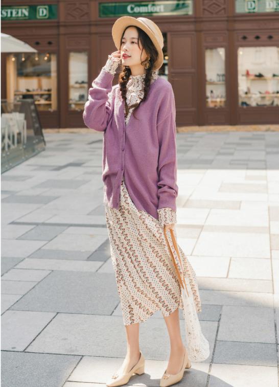 真正会打扮的人到了秋天也不慌,找件针织衫配条哈伦裤就能穿出门