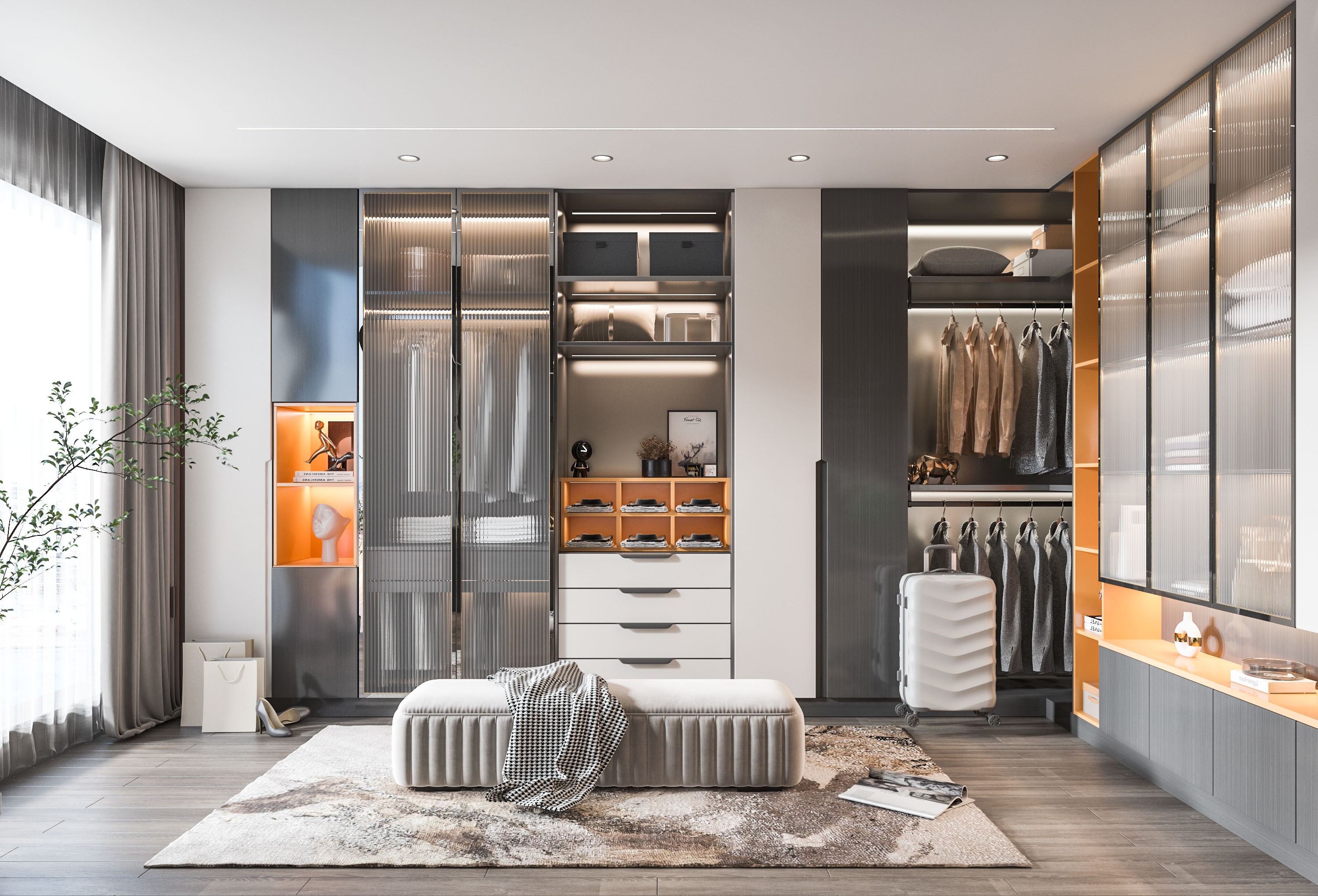 最简单的衣帽间设计女孩,女生的衣帽间怎么布置