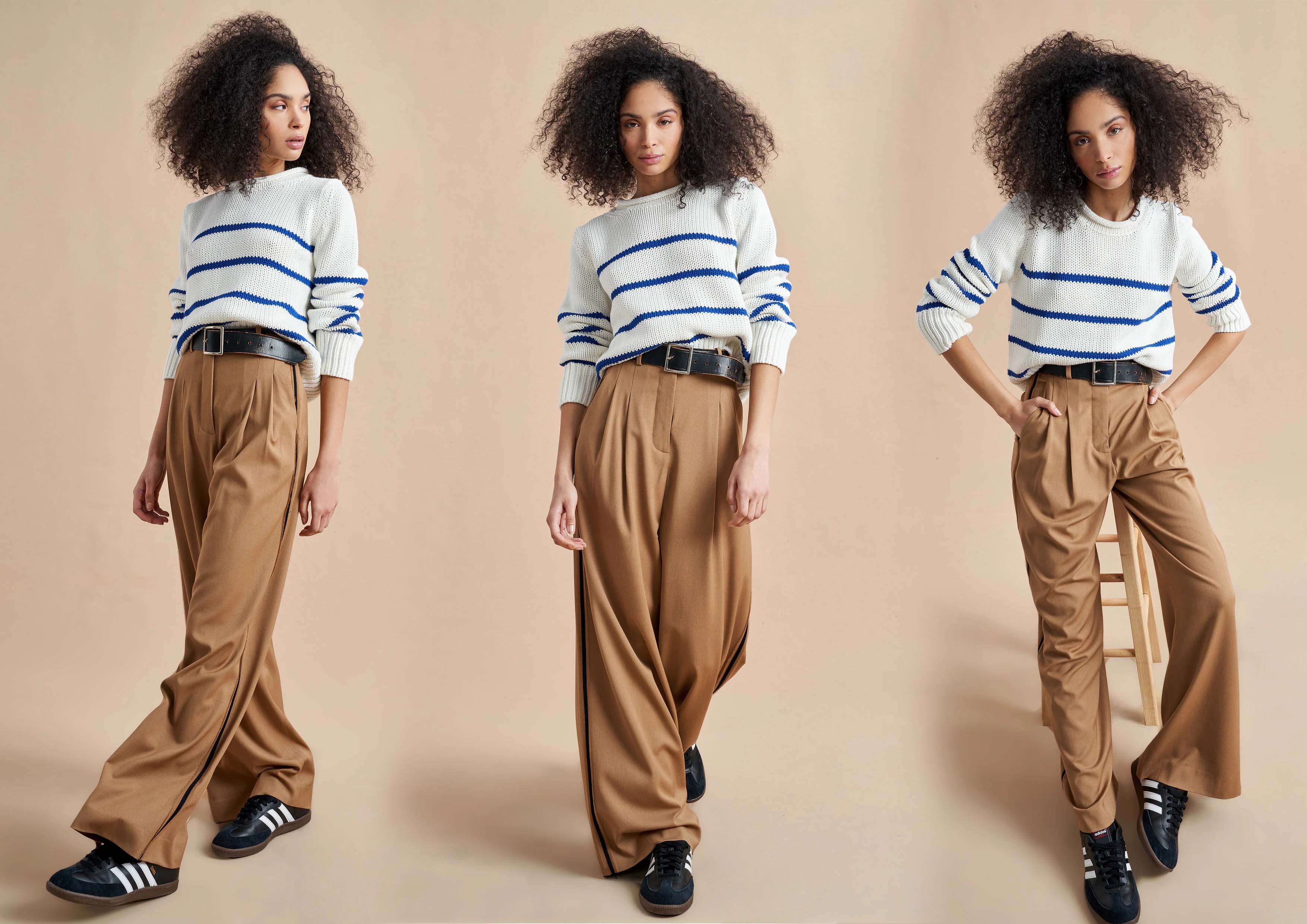 条纹衫这样穿也太时髦了，不仅实用还百搭，连凯特和梅根都爱穿