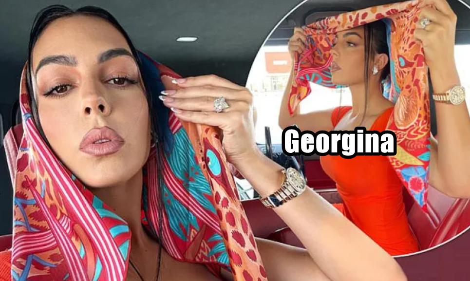 乔治娜最新出席活动红色长裙,乔治娜现身戛纳黑色抹胸裙