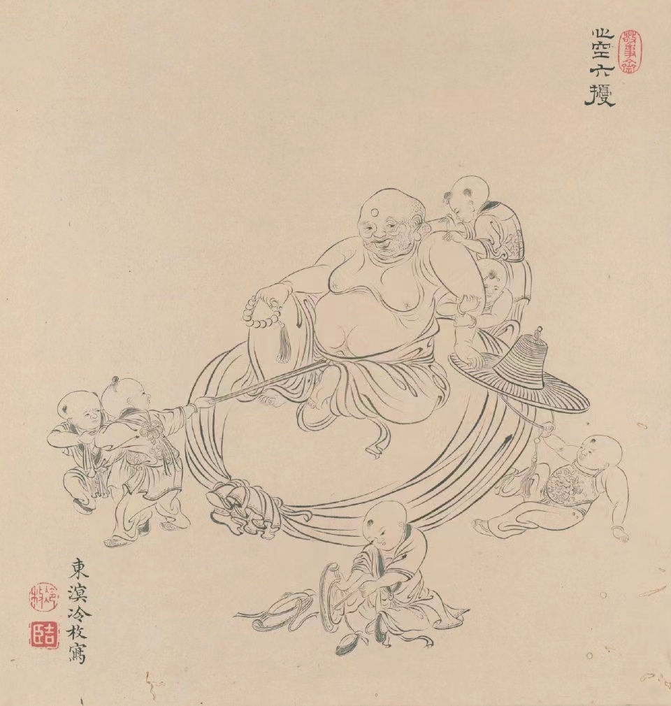 经典白描罗汉素材收藏版的,白描罗汉应真图