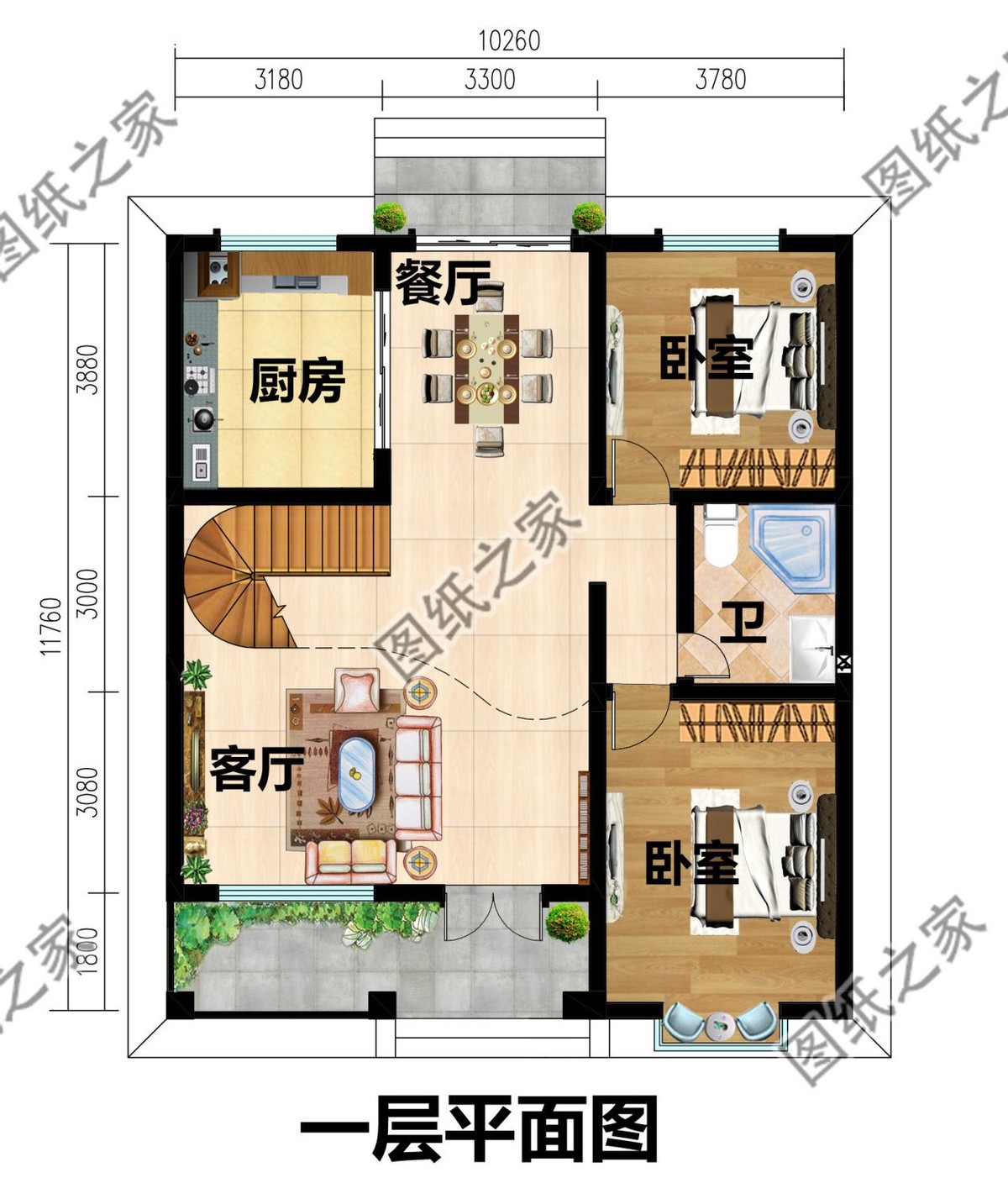 农村最简单实惠一层半设计图,农村一层半的设计图