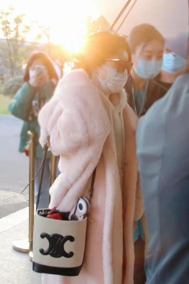 泰迪熊大衣赵丽颖,赵丽颖粉色泰迪熊