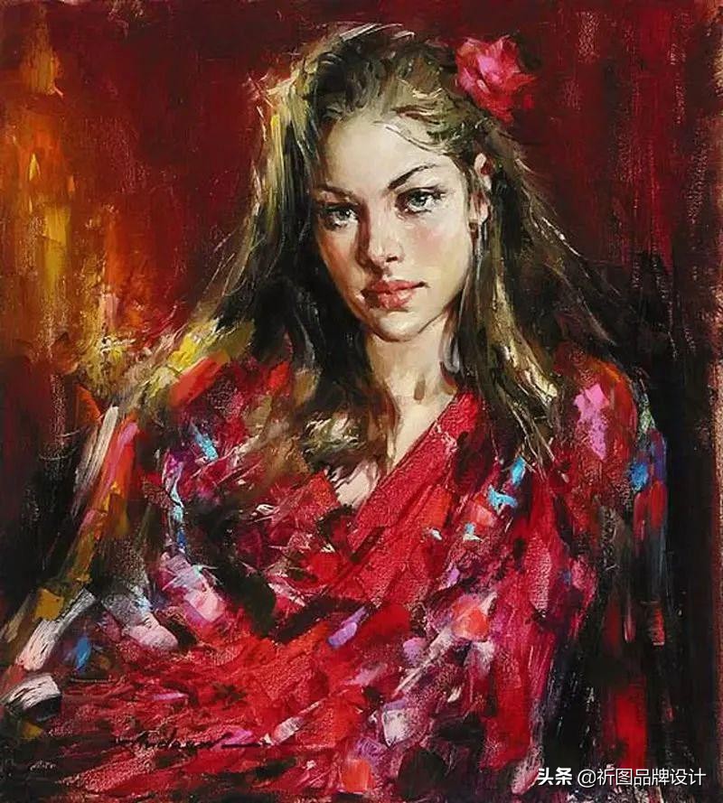 奔放狂野的舞者被安德鲁用画笔表现出来，腰窝突显的美背人体油画