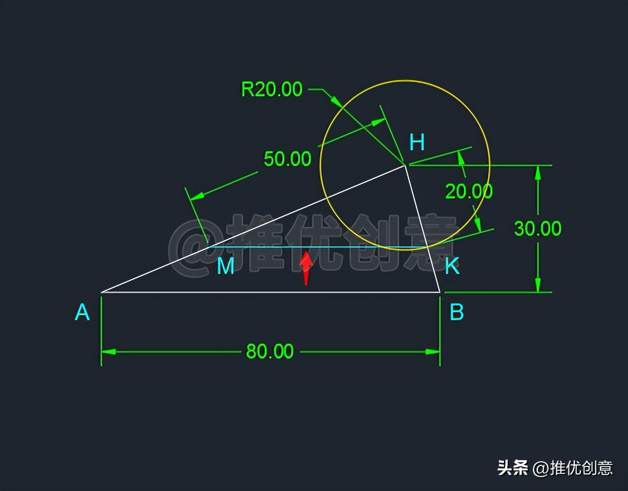 阿氏圆绘图实例教程（二）阿波罗尼斯圆autocadcad教学CAD练习题