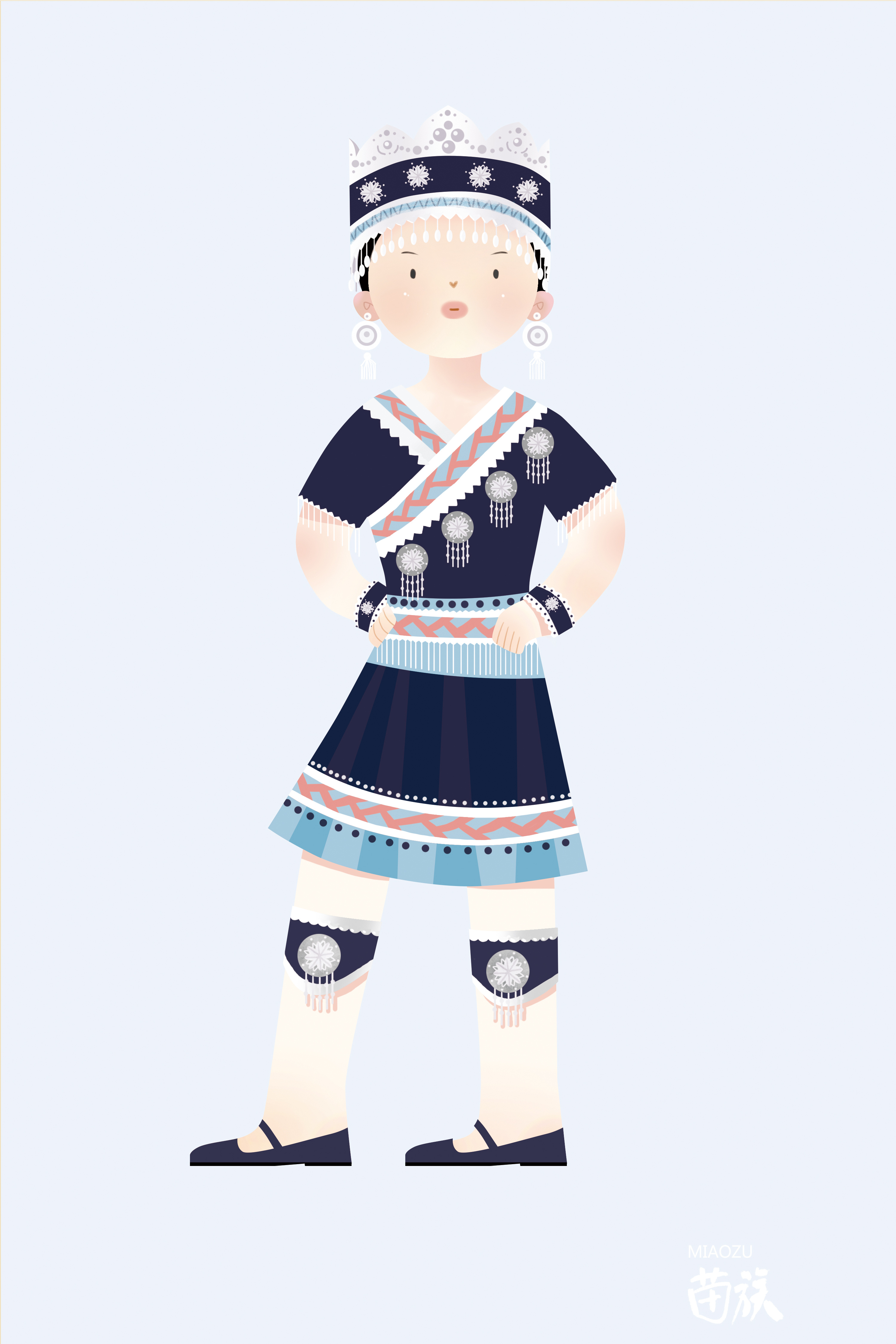 中国传统服饰手绘图,中国各民族传统服饰绘画作品图片