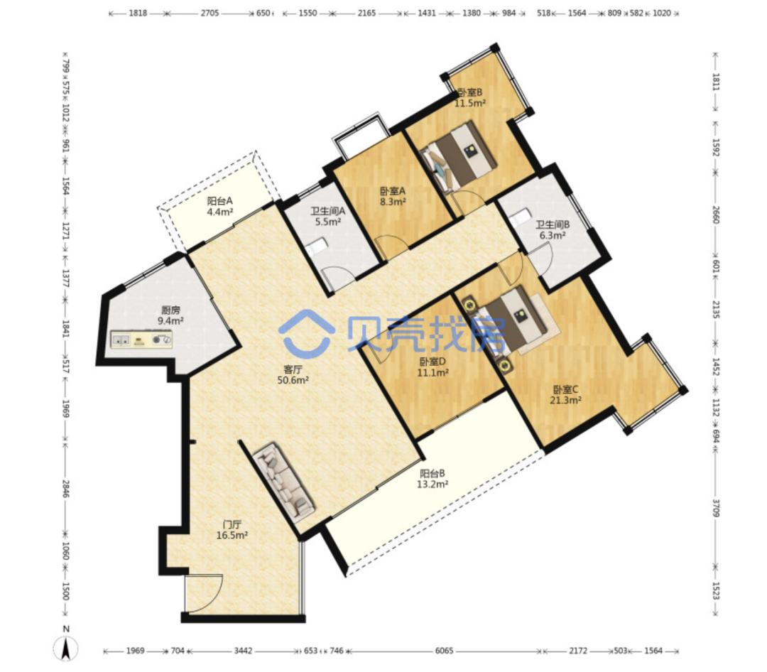 北京路地铁口二手房价格,步行街附近二手房价格