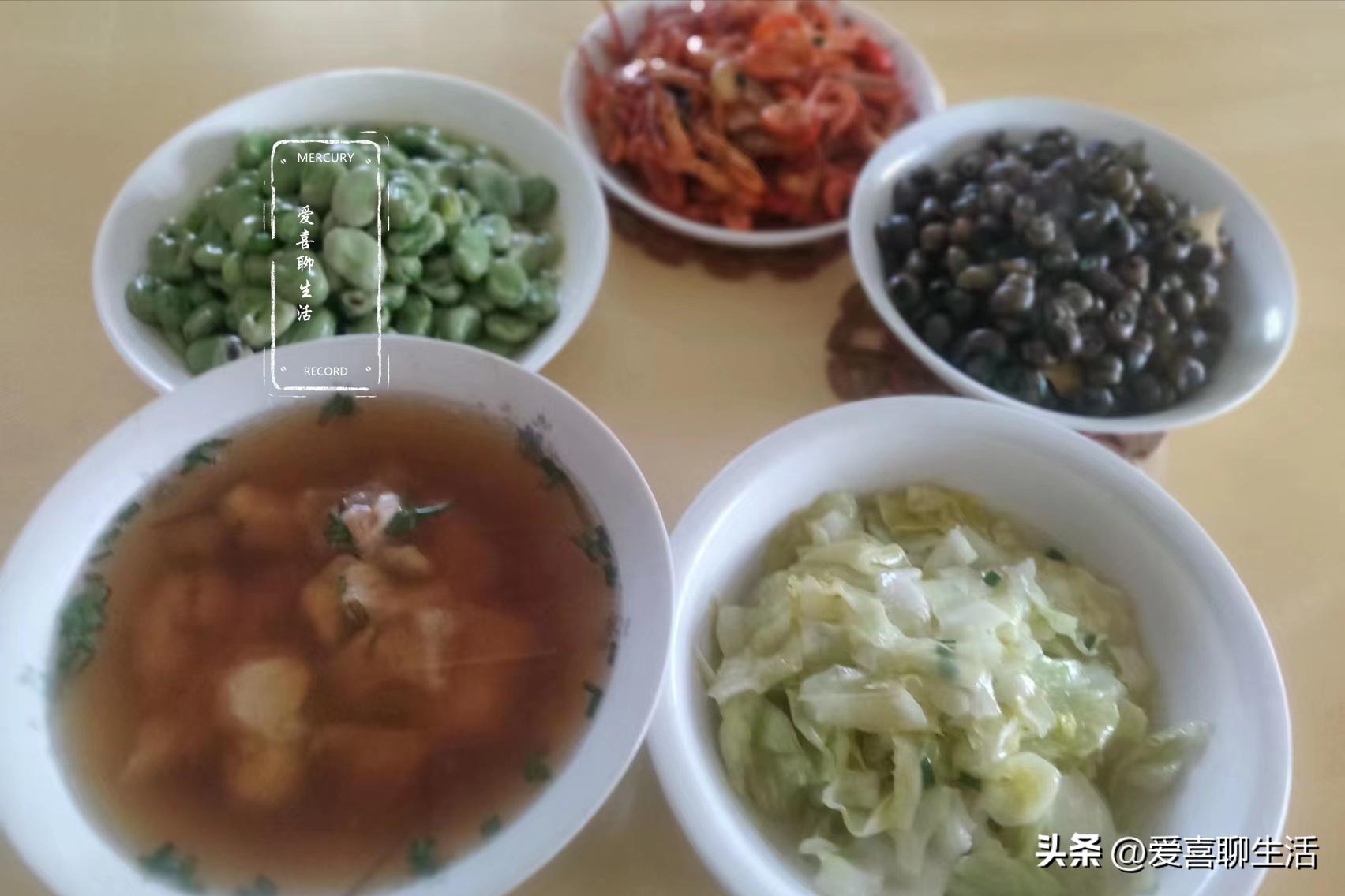 五一假期，爸妈来我家小住，老公做了5道菜，吃完饭爸妈就走了