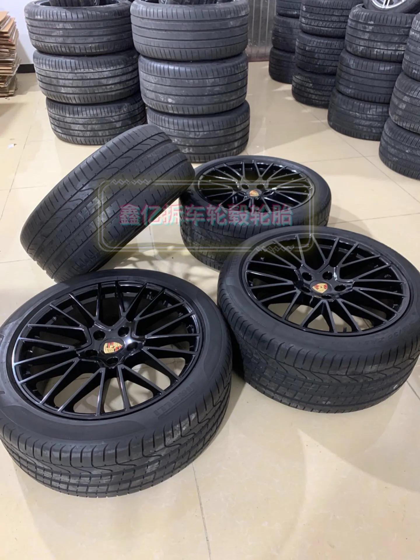 保时捷卡宴鸟巢轮毂拆车件,保时捷卡宴21寸鸟巢轮毂轮胎