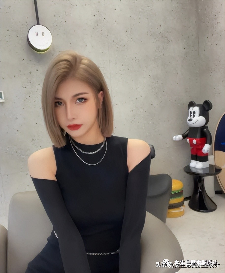 女生又酷又飒齐肩发打理,齐肩短发内扣优雅酷飒发型