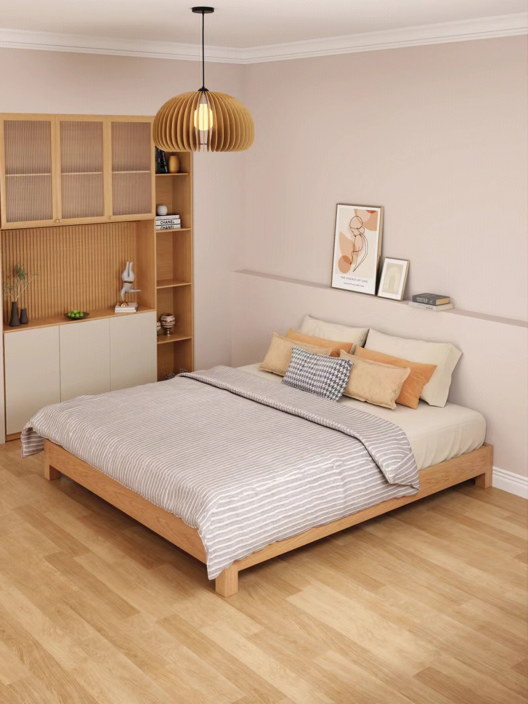 拼多多实木床无床头,简单又大气的实木床