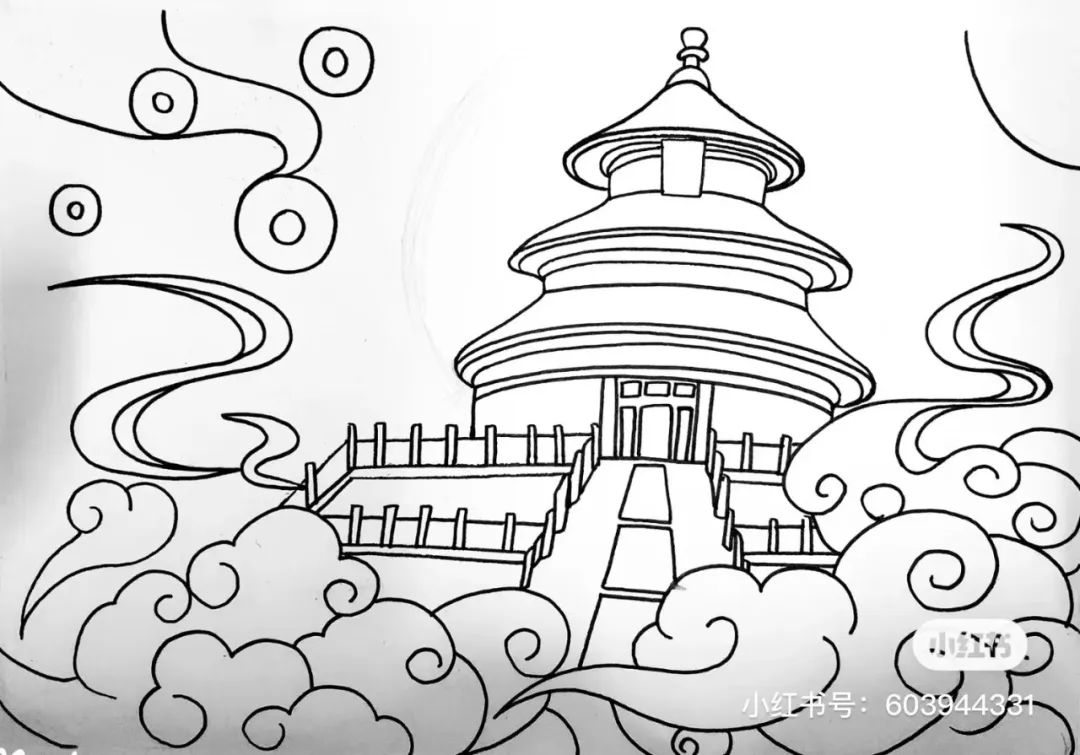 针管笔画线条练习,针管笔黑白装饰画线描