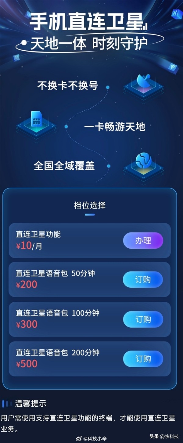 中国电信怎么开通语音服务,电信手机直连卫星业务收费标准
