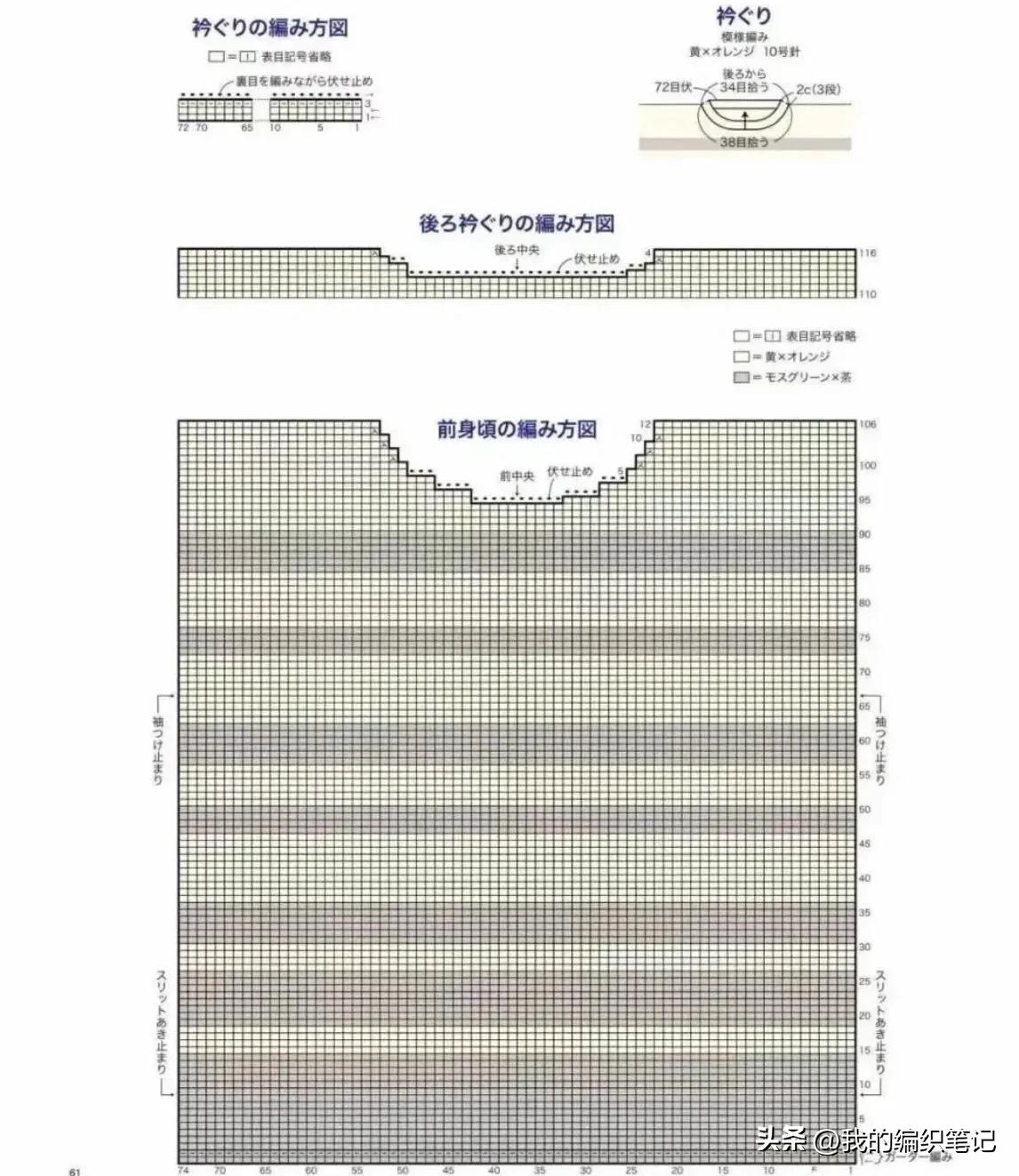 棒针毛衣斜条纹编织图解,棒针毛衣宽松短款编织教程