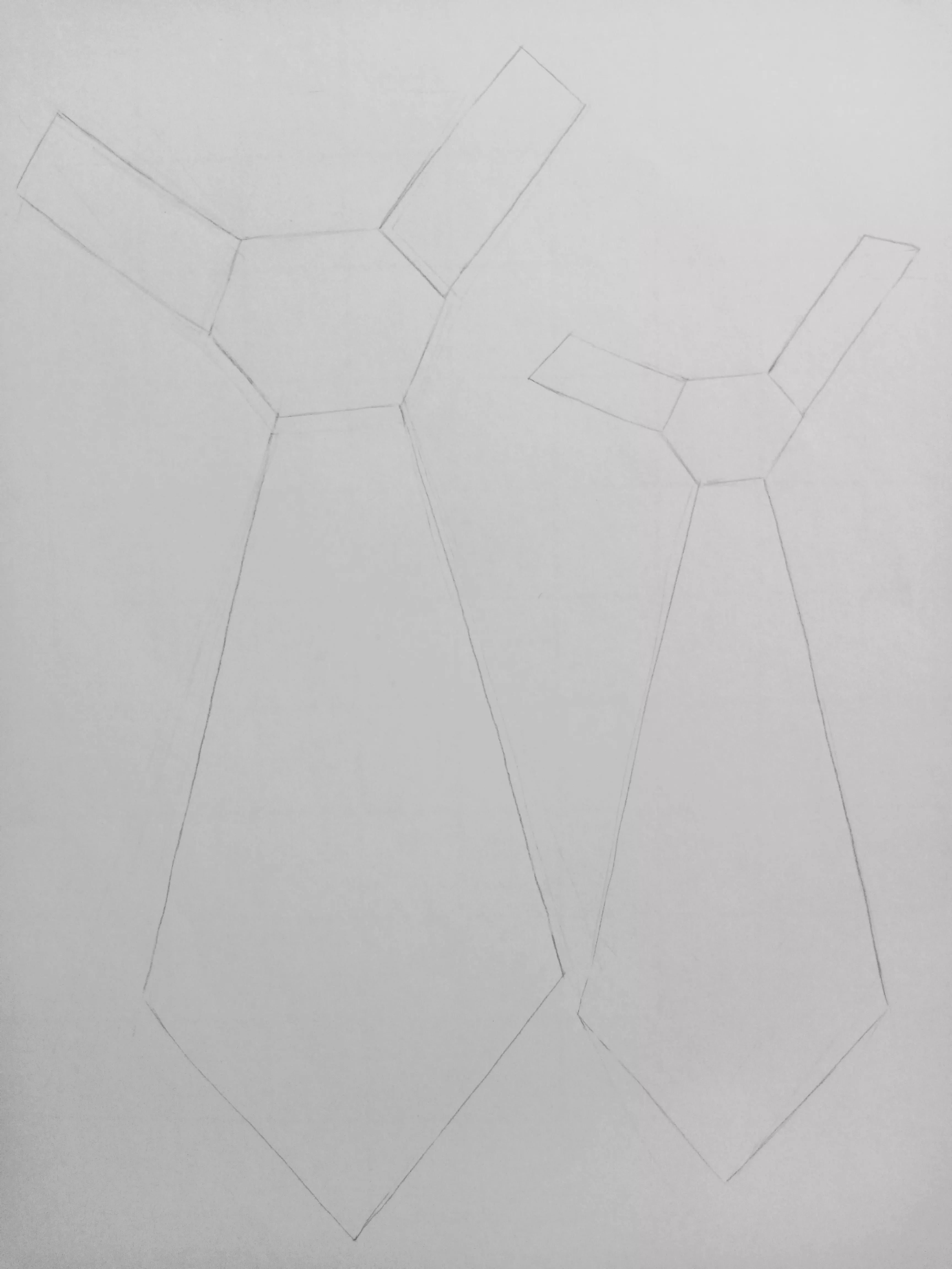 衬衣领带线描画,立体领带板绘怎么画