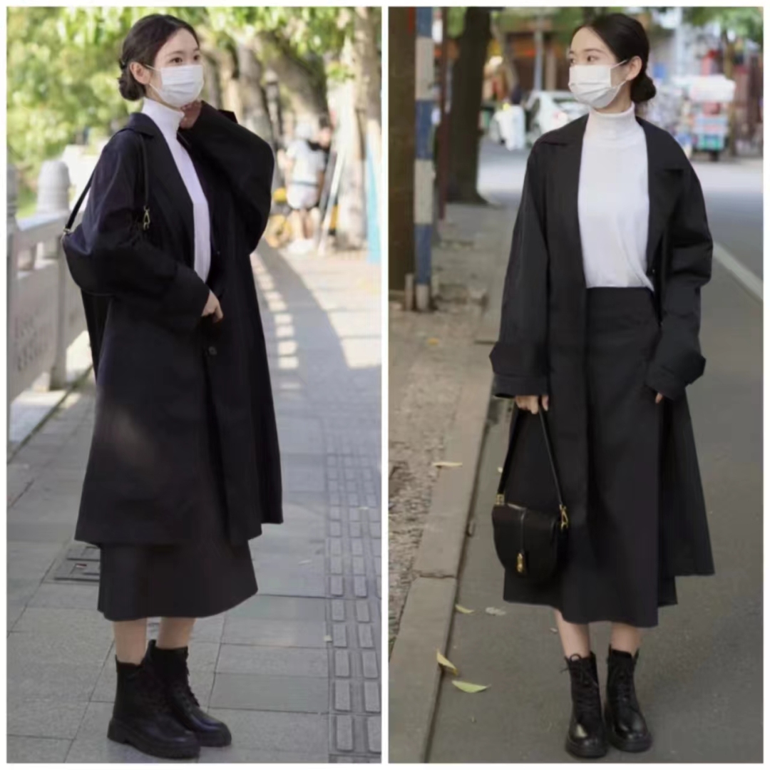 马丁靴的正确搭配图秋冬,穿长腿马丁靴配什么裤子好看