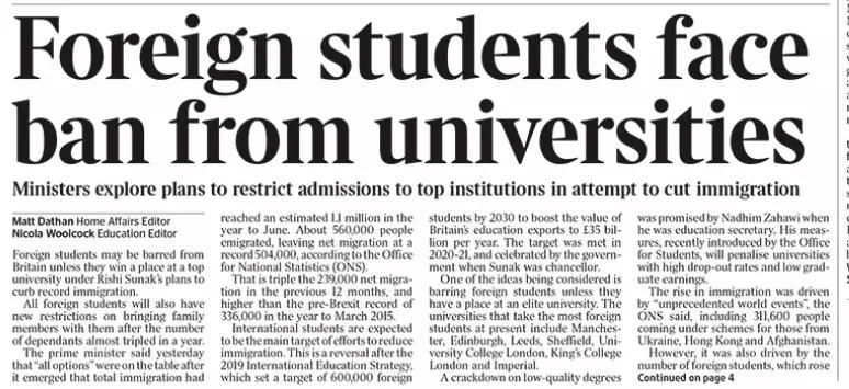 突发!以后不能去英国留学了?英国正限制国际学生入境