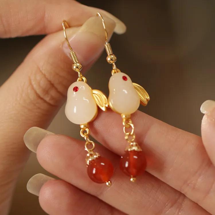 新年耳饰挂钩款,新年耳饰女