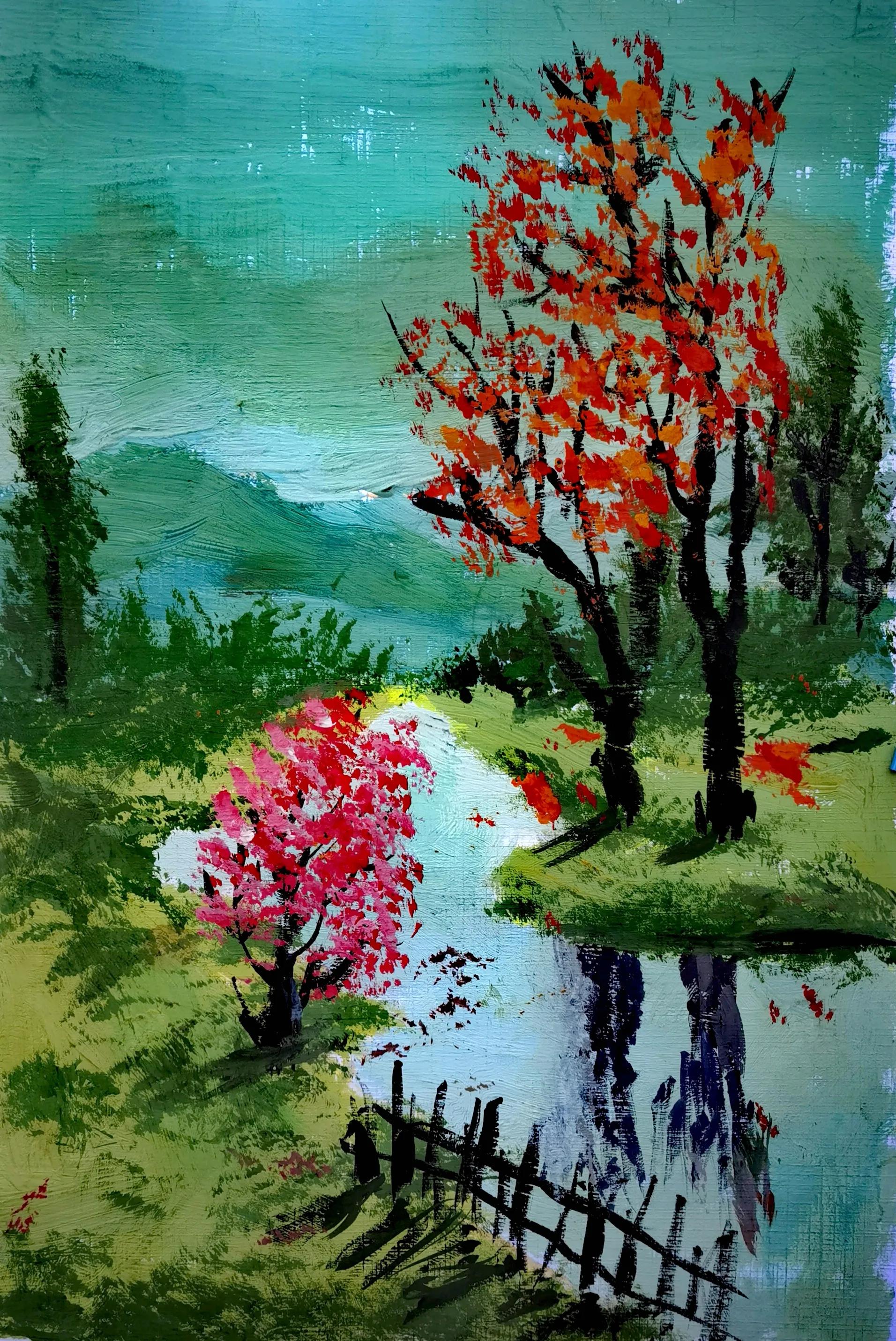 叶县迎国庆书画展,叶县融通实验高中国庆画展