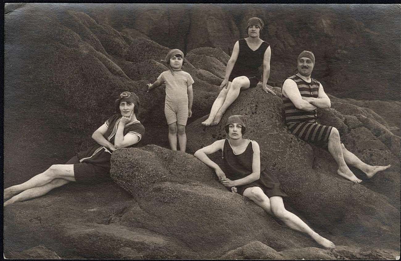 20世纪泳衣老照片,泳衣变化老照片