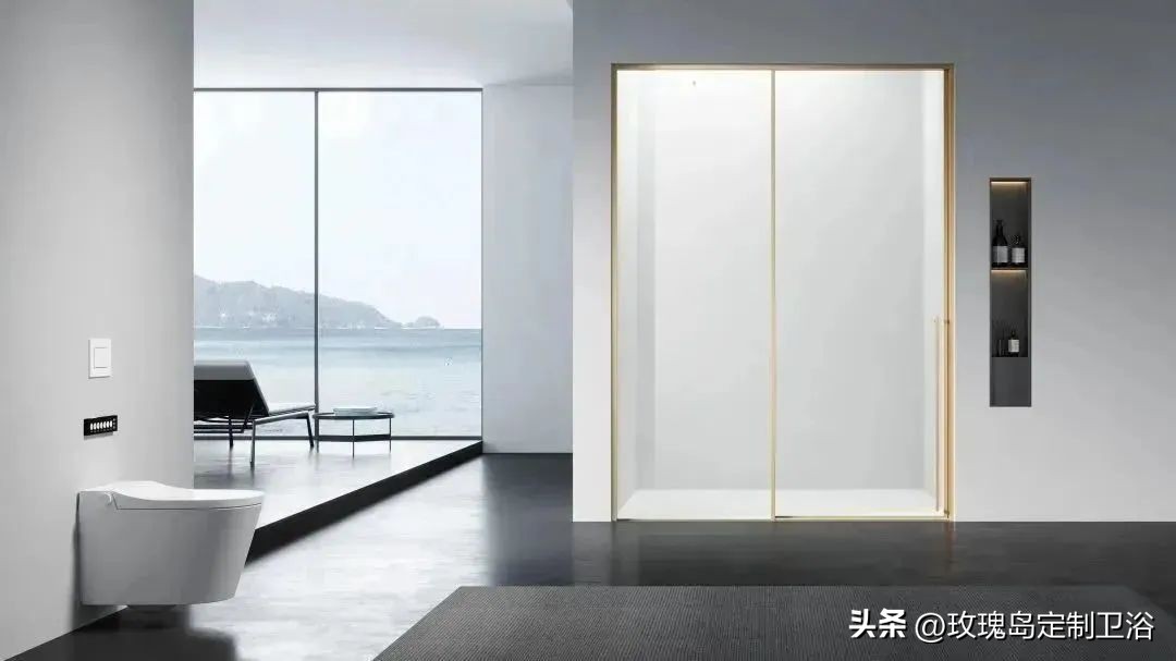 玫瑰岛t型淋浴房实景图,德润淋浴房与玫瑰岛淋浴房