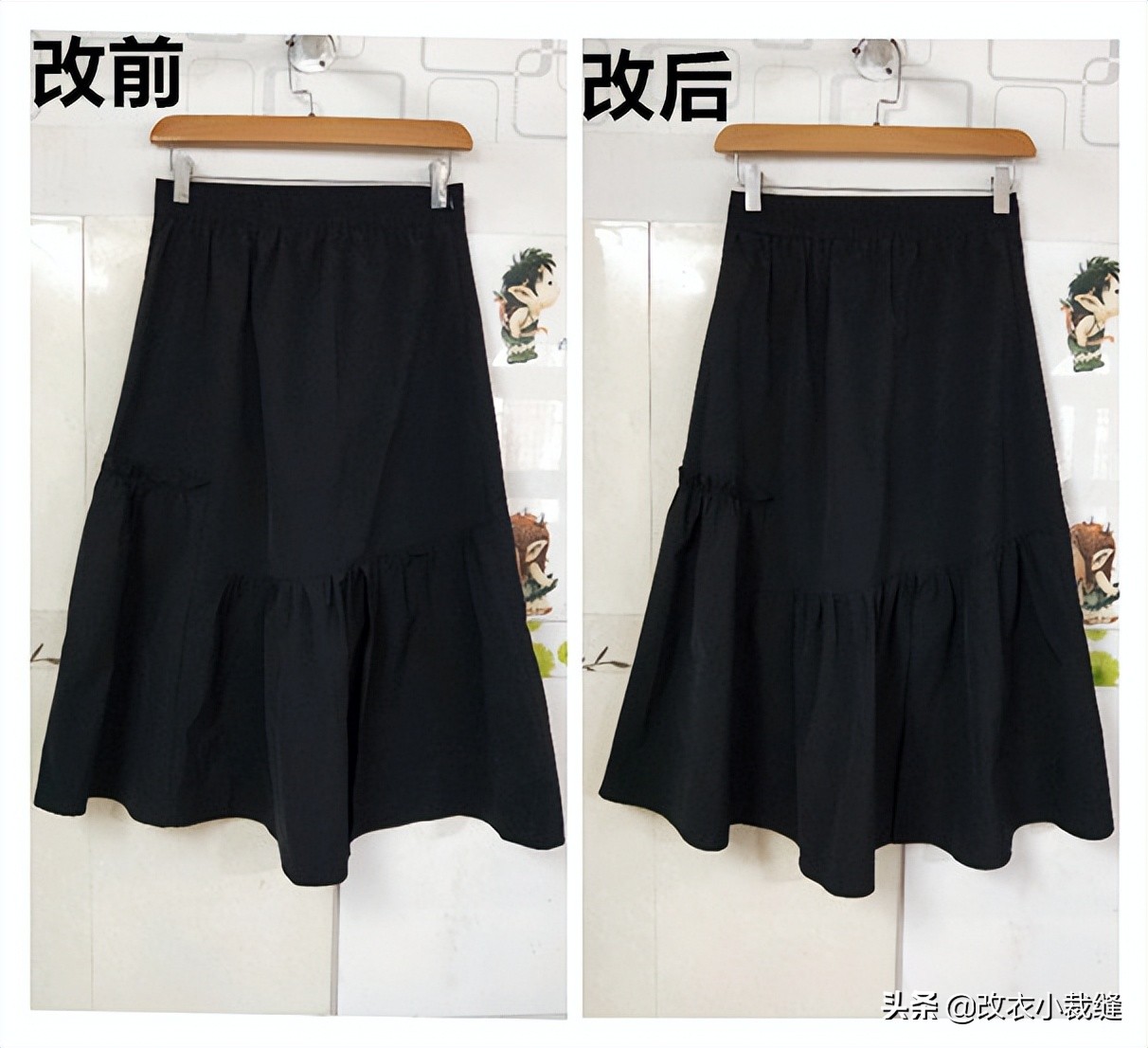 半身裙腰大了怎么改小教程,衣服收腰大了改小妙招不用缝