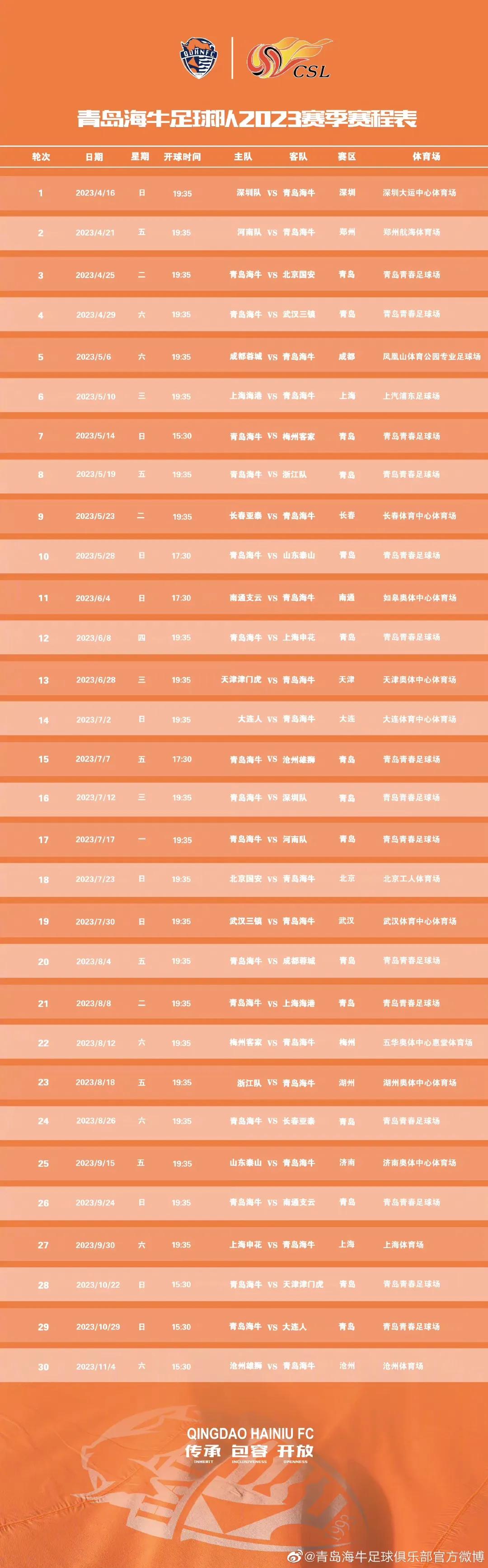 中超赛程2023赛程表天津直播,中超赛程2023赛程表主场