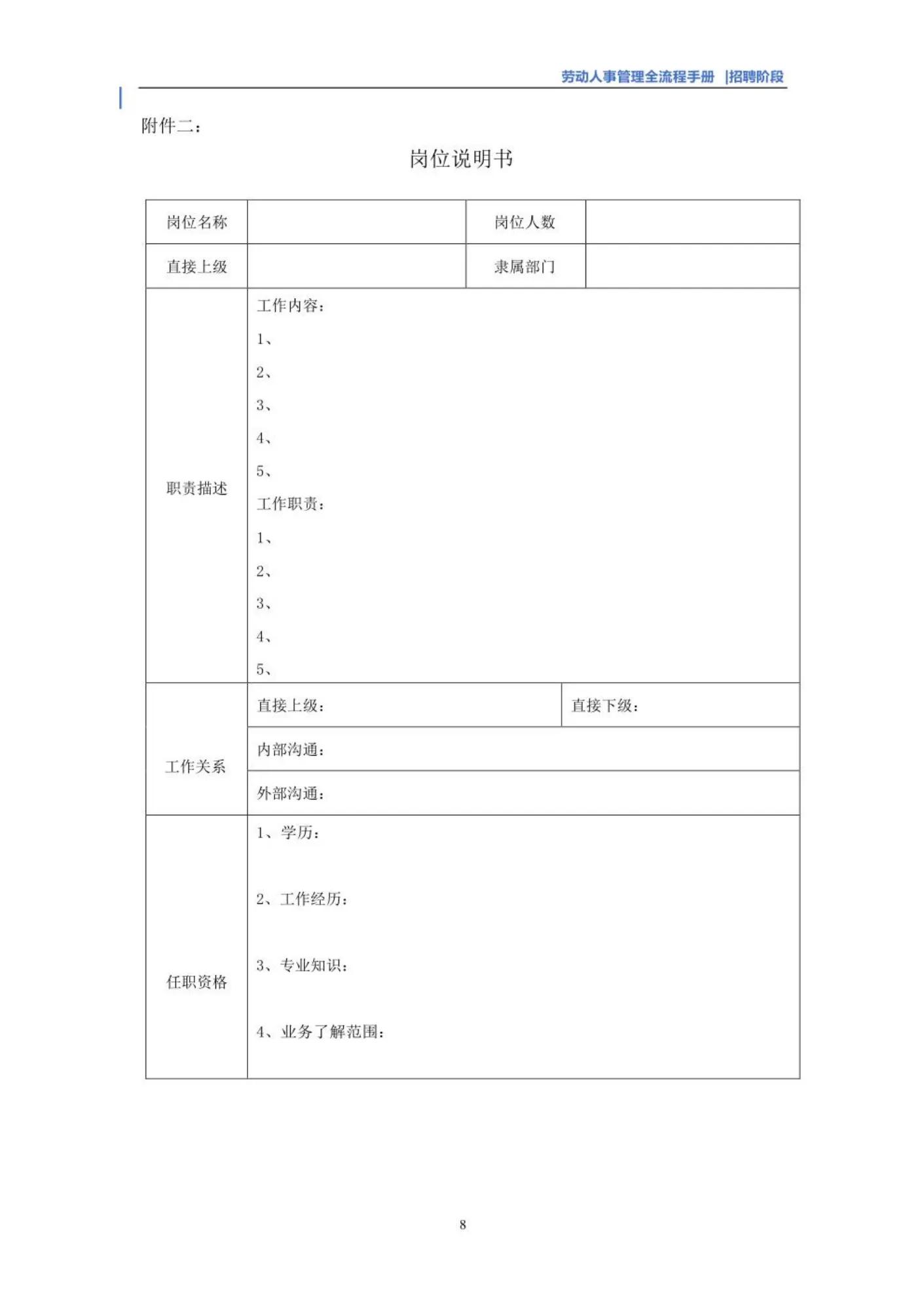 劳动人事管理全流程手册！（招聘、面试、入职、在职、离职、）