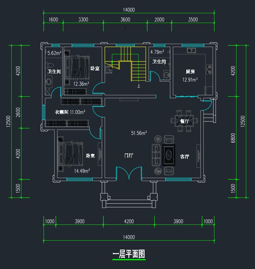 农村自建房120平方二层6个卧室,二层农村自建房13x12室内