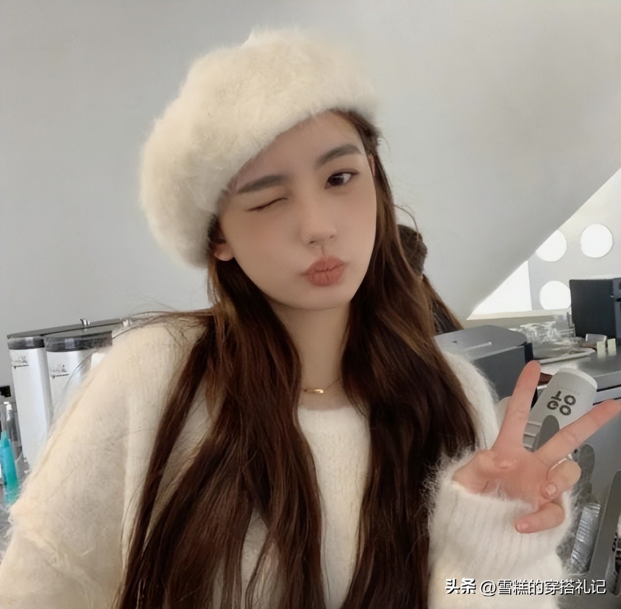 适合大圆脸的毛毛帽子女冬季兔毛,圆脸适合什么帽子最新款