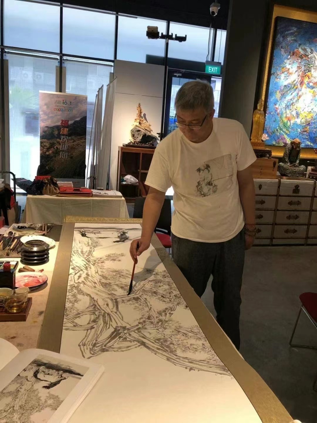 春夏秋冬四季水彩创意画,加拿大秋天风景画作品